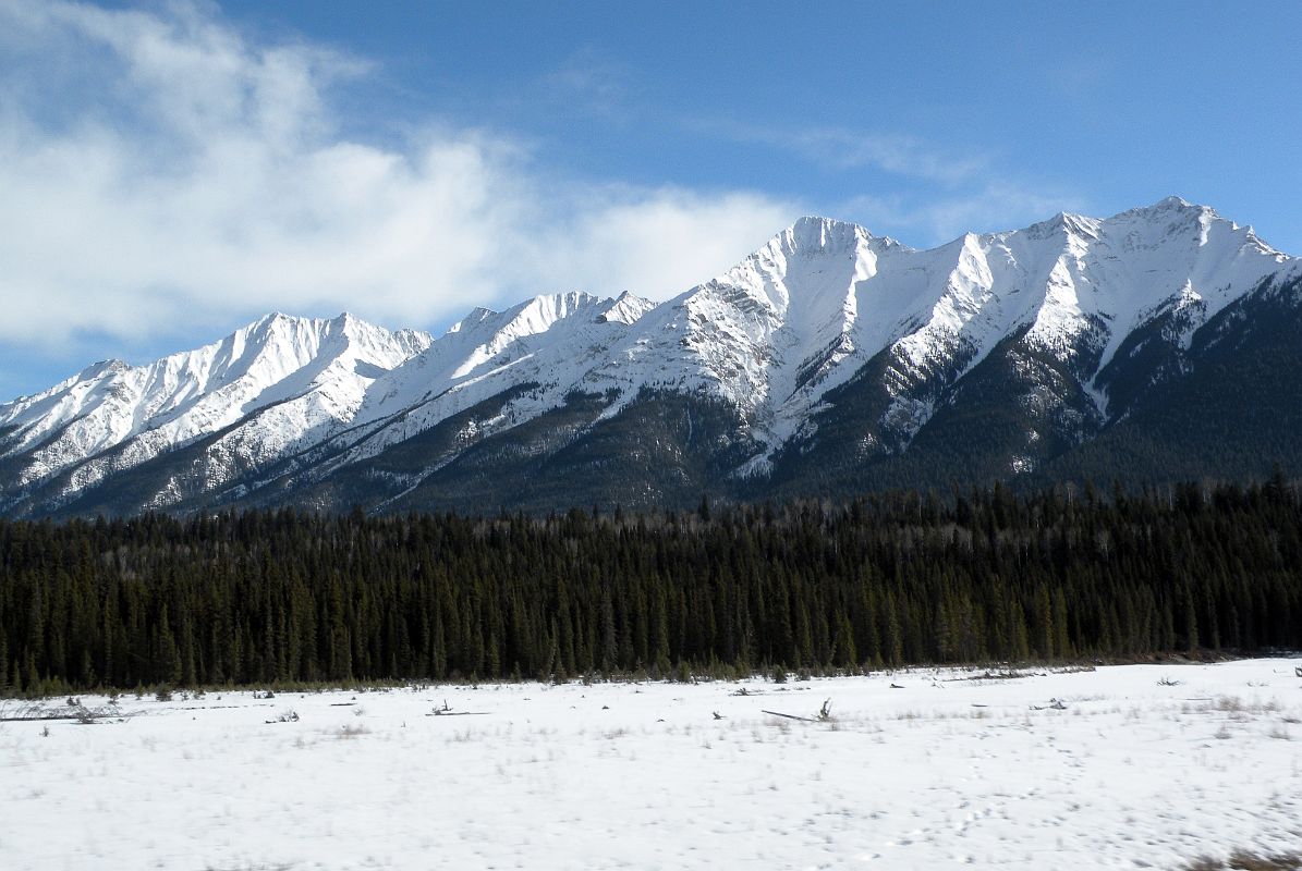 21 Mount Daer and Mount Harkin From Highway 93 On Drive From Castle Junction To Radium In Winter